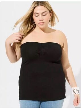 torrid Black Ruched Tube Top NWT